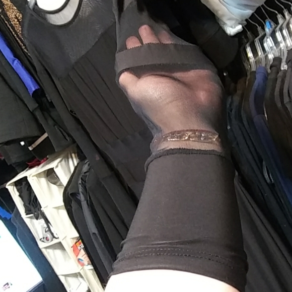 Black mesh long stretchy dress size XL - Picture 5 of 5